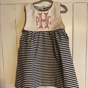 Monogram navy dress